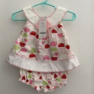 3-6 *vintage* Gymboree watermelon 2 piece retro print + socks new old stock find